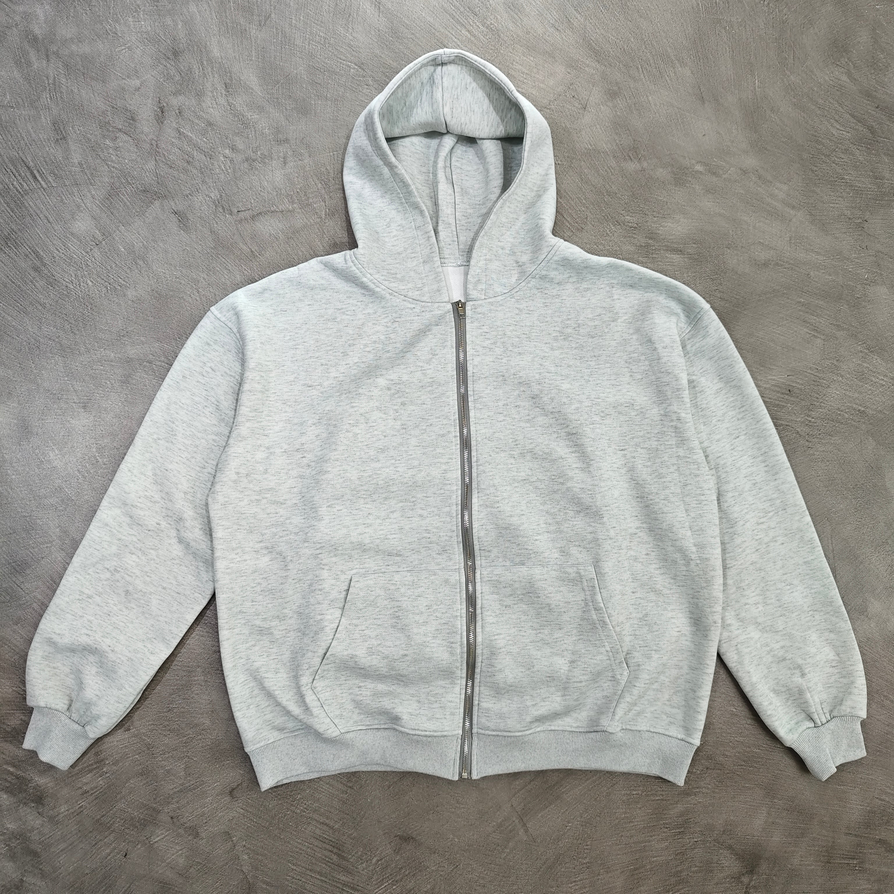 MENDORA HEATHER GREY ZIP UP HOODIE WITH BACKPACK