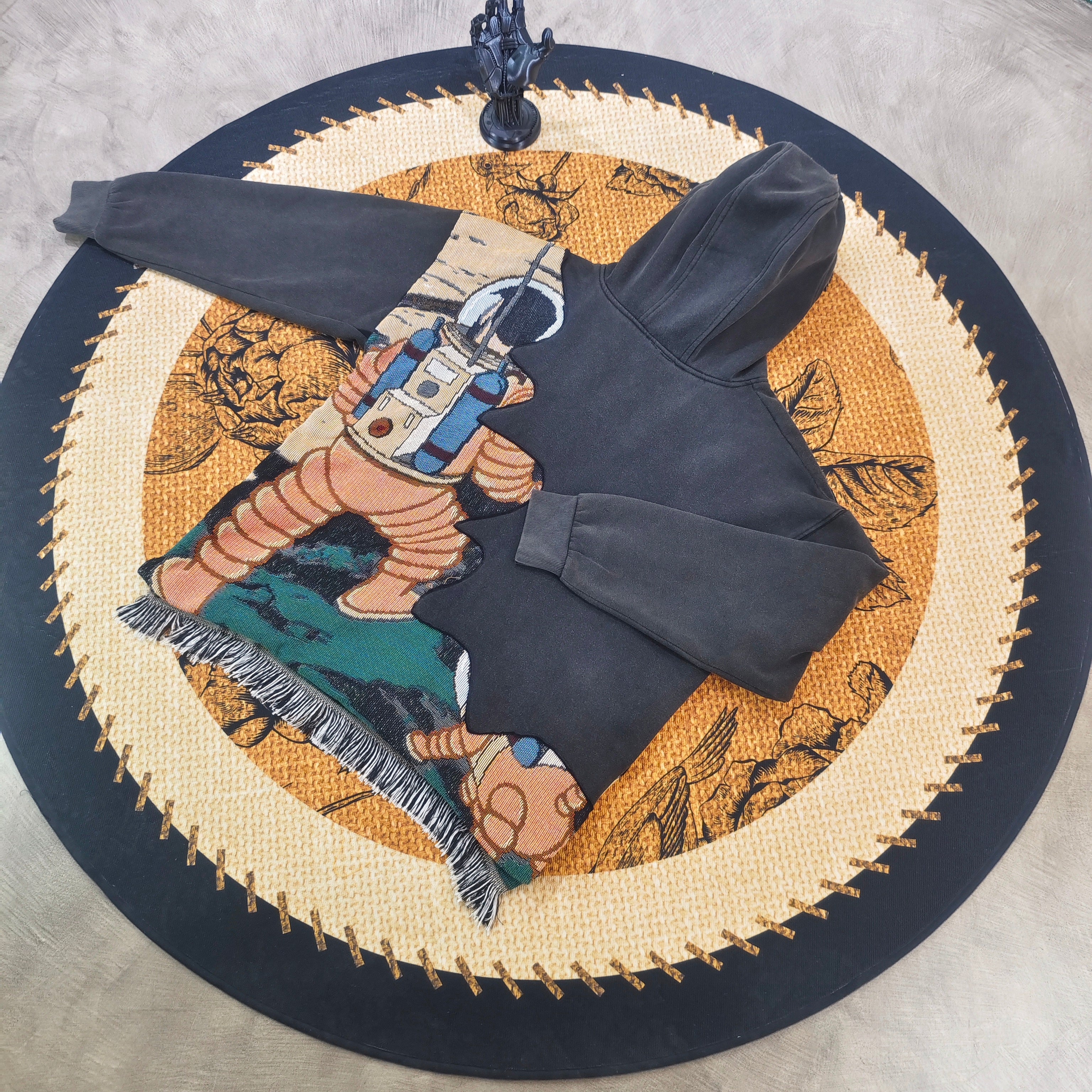 MENDORA PATCHWORK ABSTRACT TAPESTRY ZIP UP HOODIE