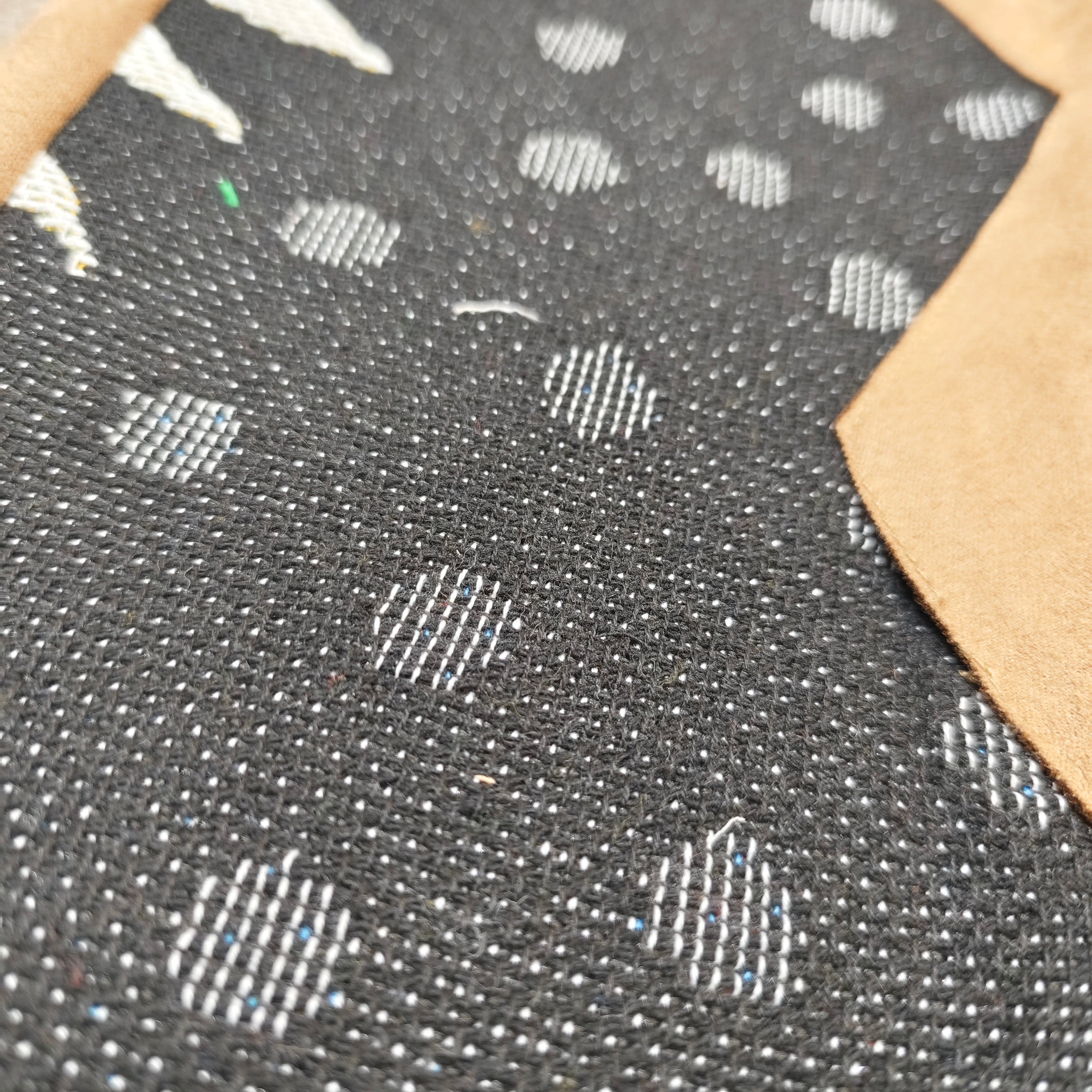 MENDORA FAUX SUEDE PANT WITH BLACK WHITE TAPESTRY