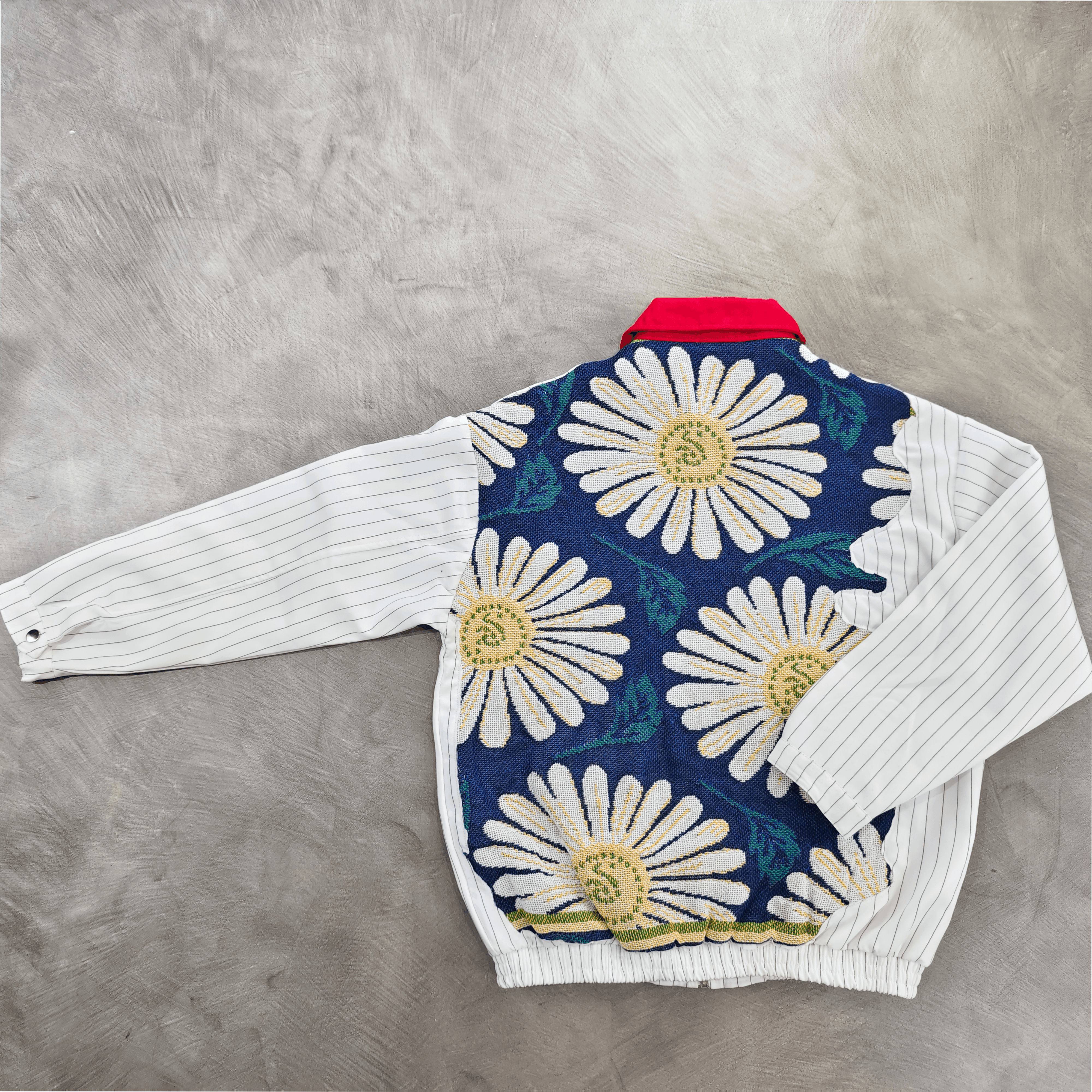 MENDORA DOUBLE ZIP JACKET ,TAPESTRY + JACKET WITH BLACK STRIPES