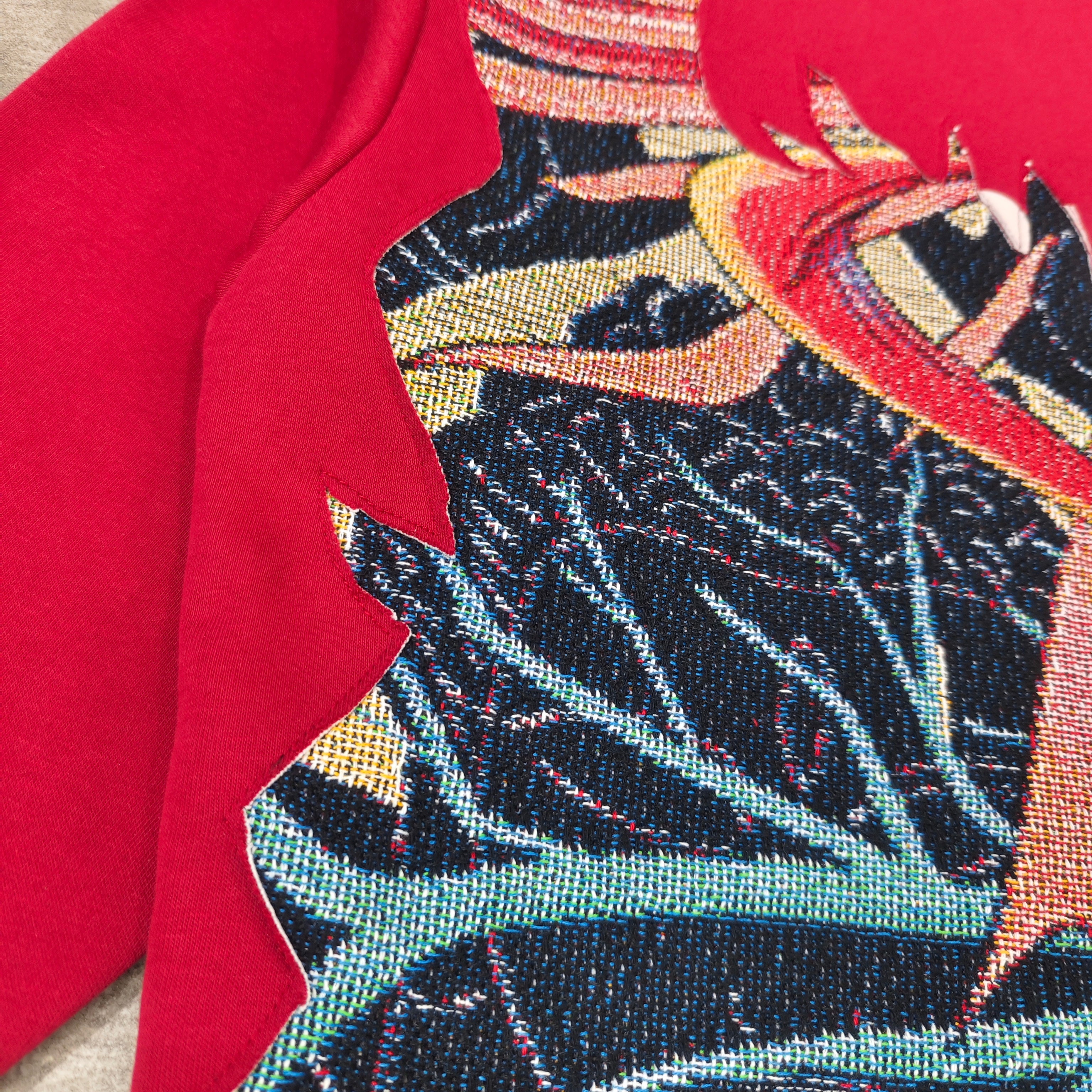 MENDORA PATCHWORK ABSTRACT TAPESTRY CREWNECK