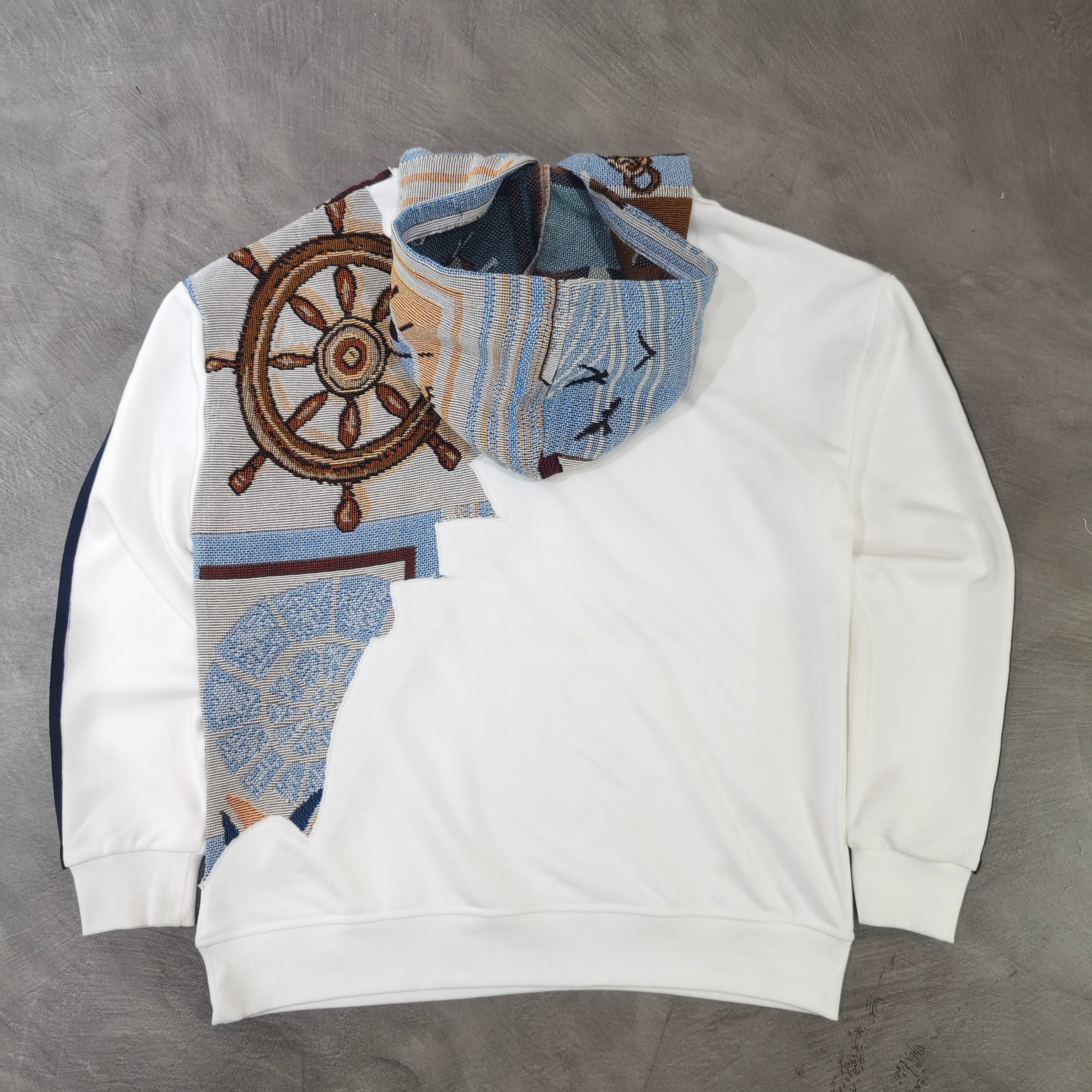 MENDORA ARTISAN PATCHWORK TAPESTRY HOODIE