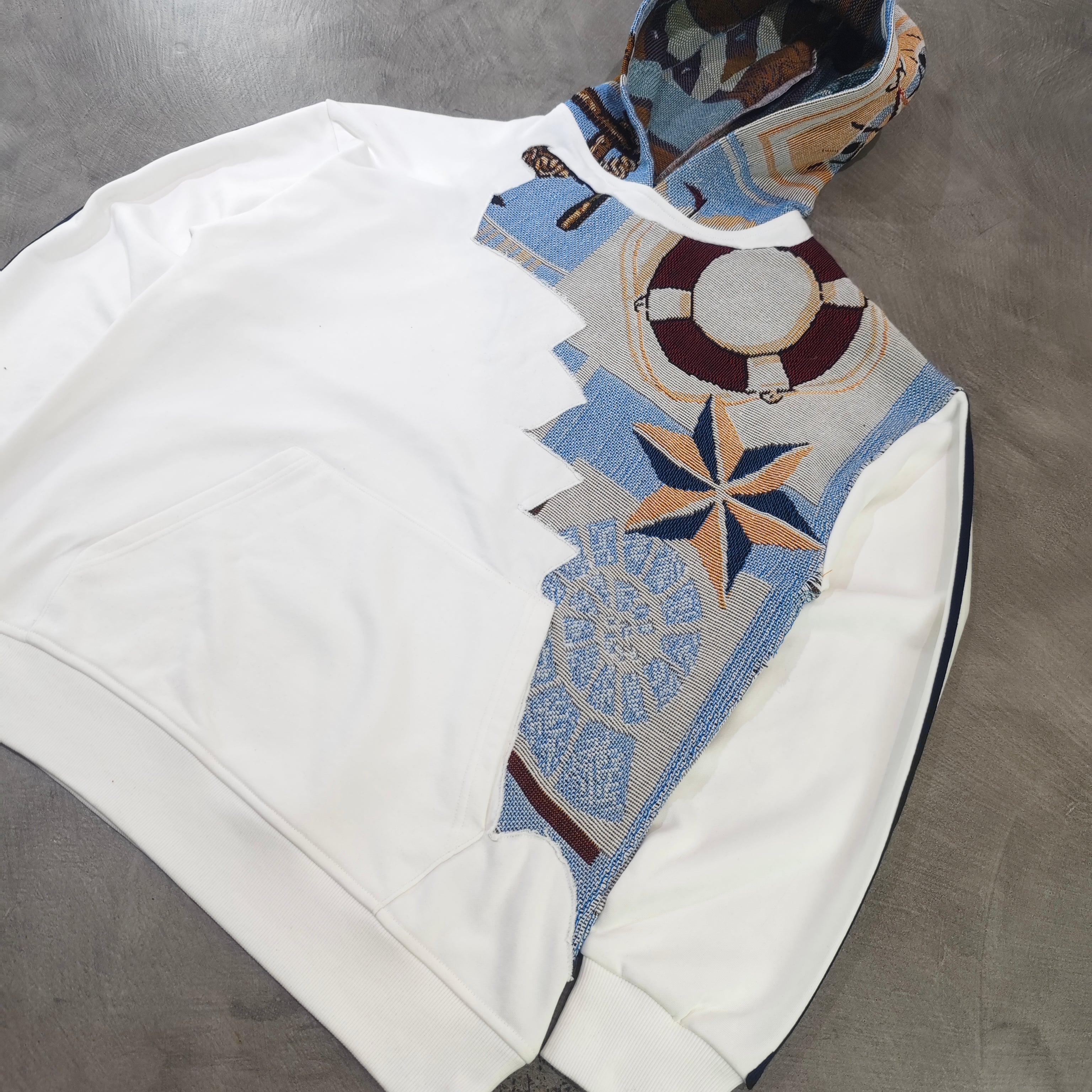 MENDORA ARTISAN PATCHWORK TAPESTRY HOODIE