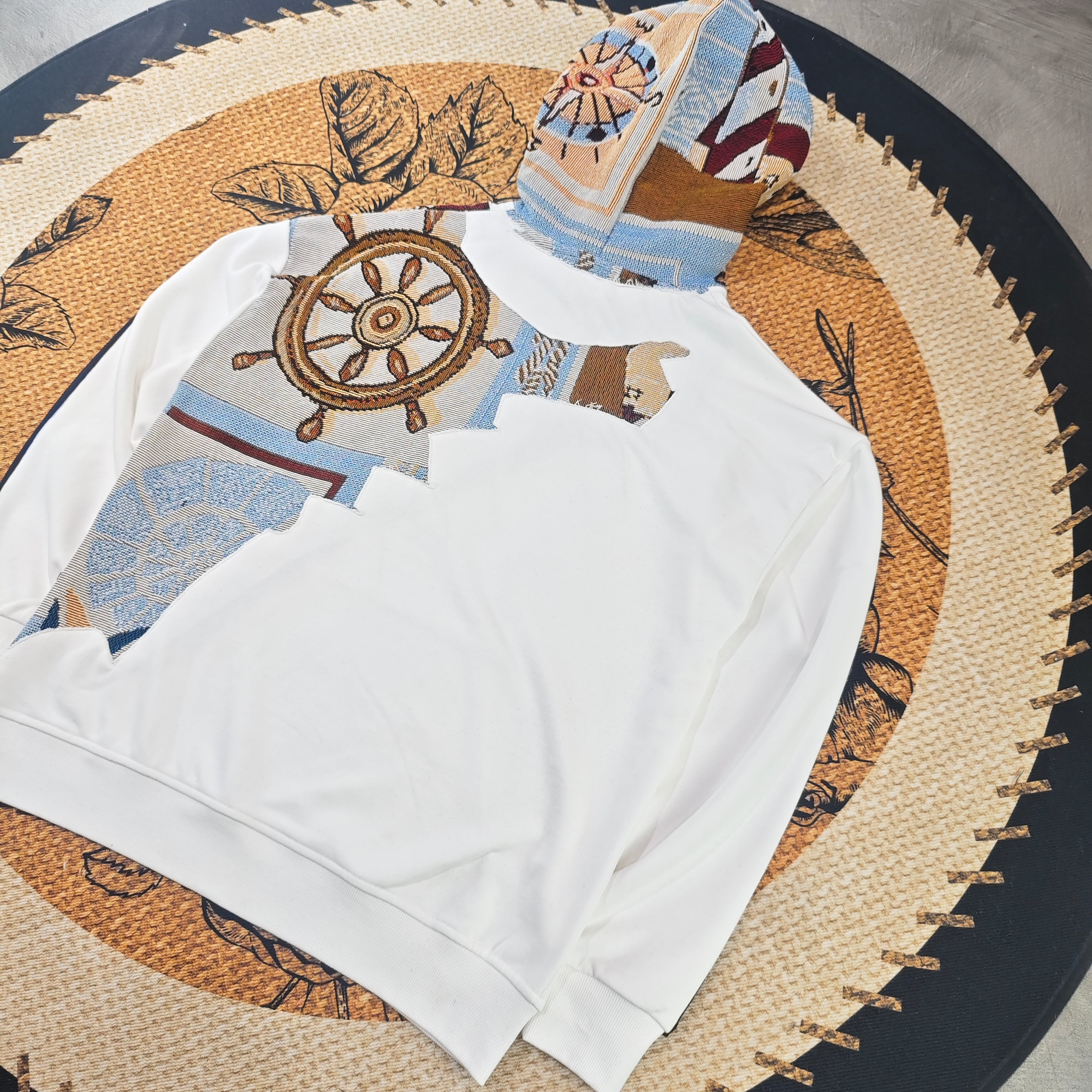 MENDORA ARTISAN PATCHWORK TAPESTRY HOODIE