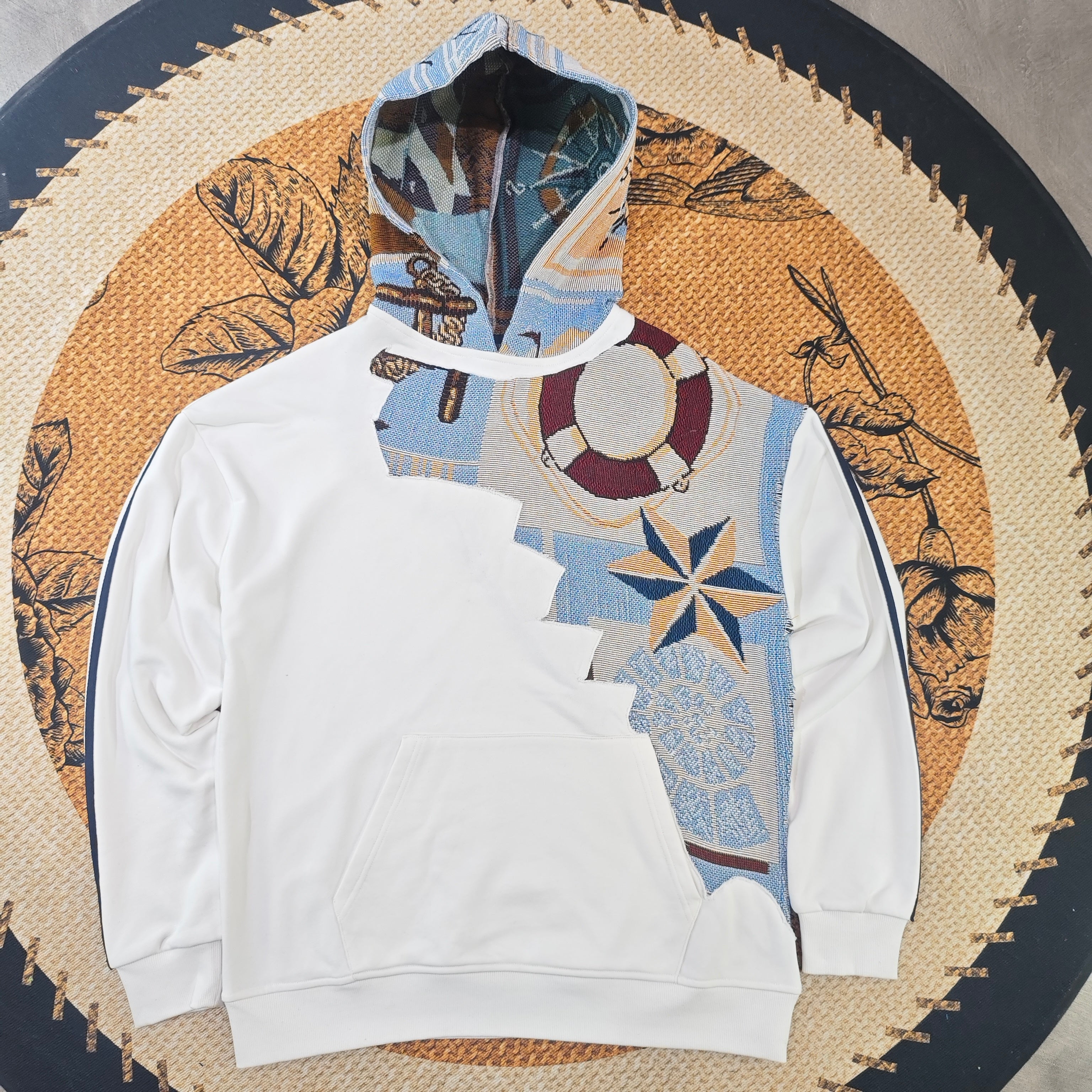 MENDORA ARTISAN PATCHWORK TAPESTRY HOODIE