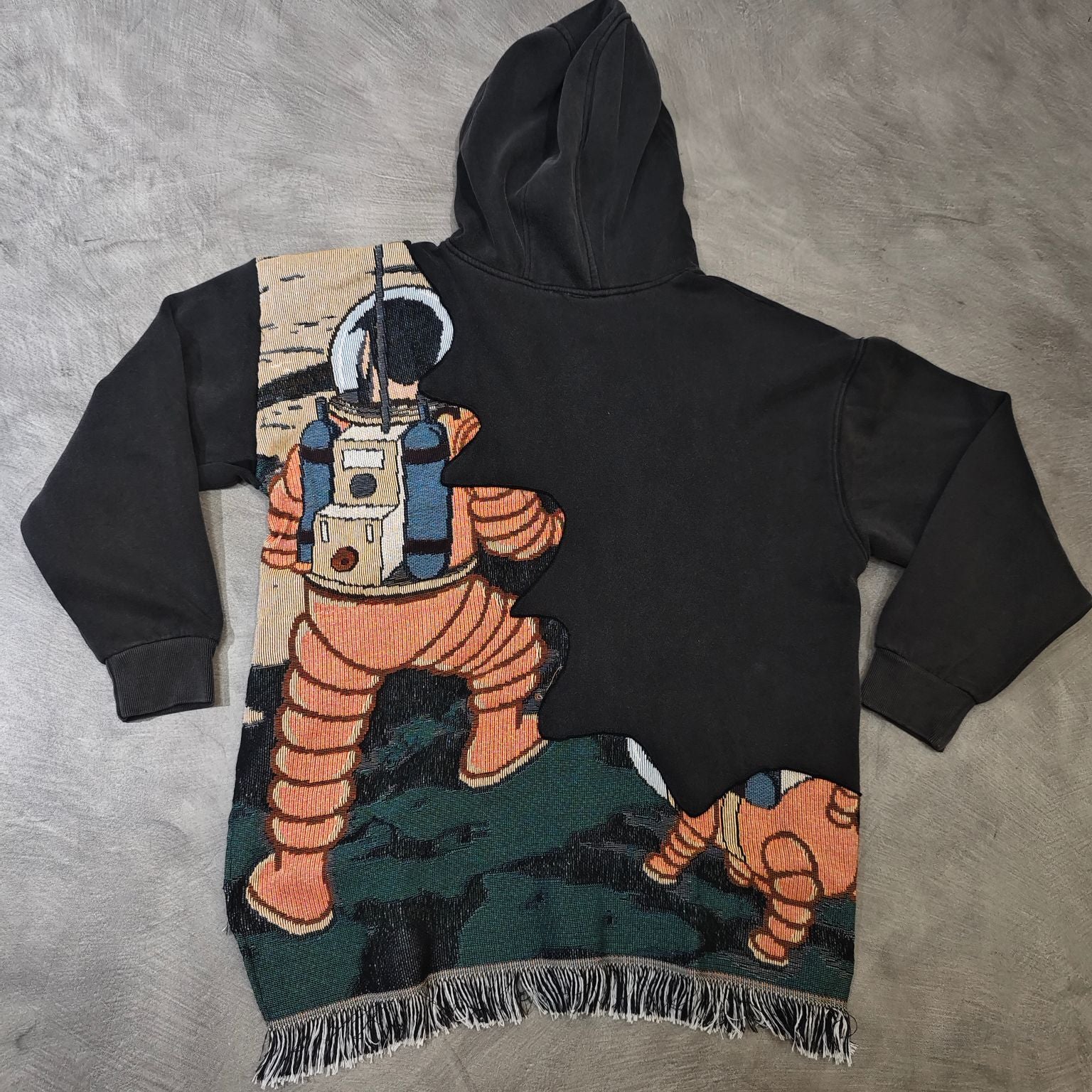 MENDORA PATCHWORK ABSTRACT TAPESTRY ZIP UP HOODIE